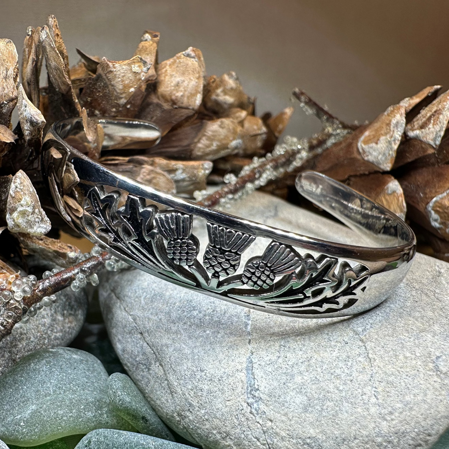 Triple Thistle Cuff Bracelet