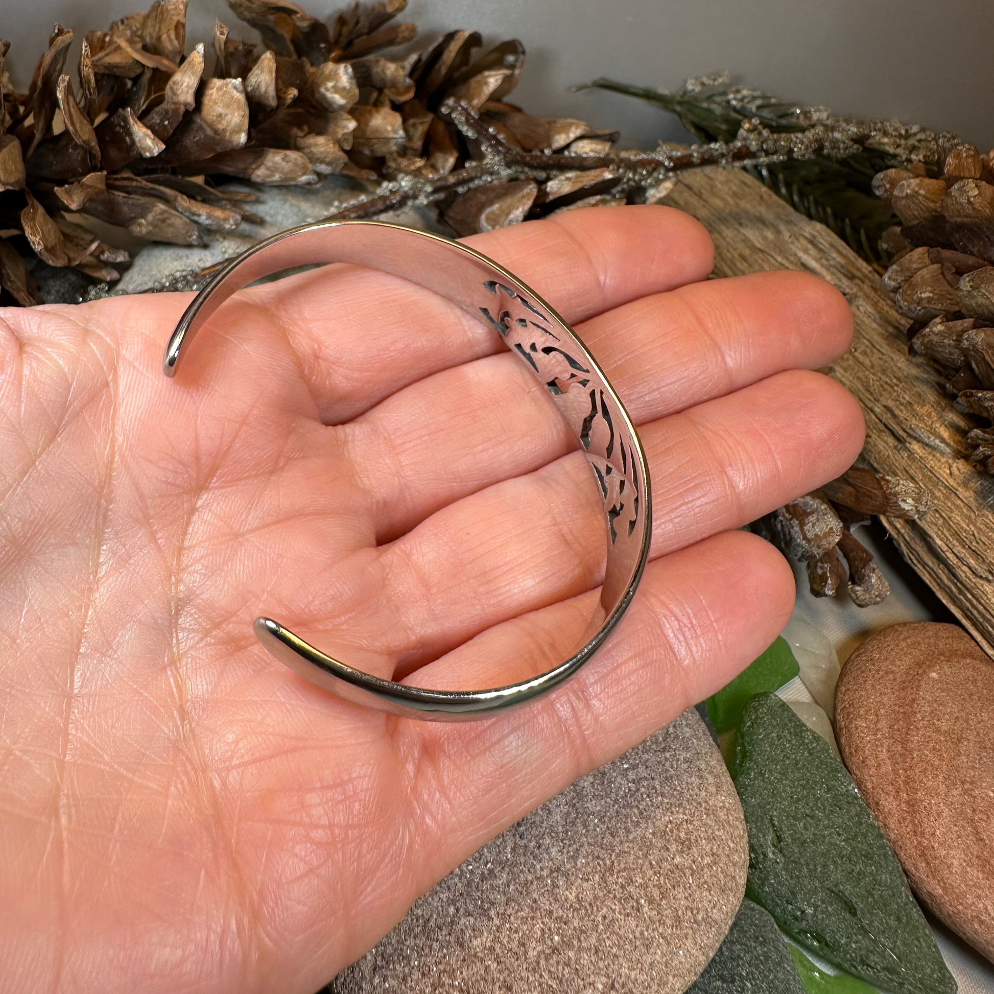 Scottish Triple Thistle Cuff Bracelet — view 5