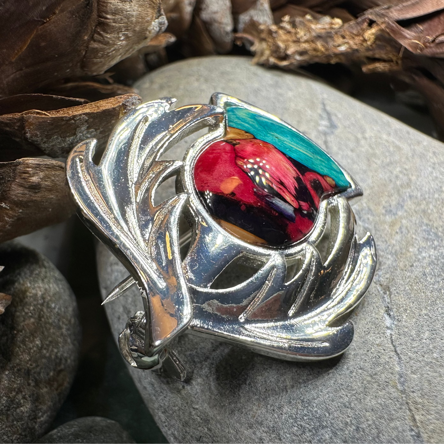 Scotland Heathergems Thistle Brooch — view 10