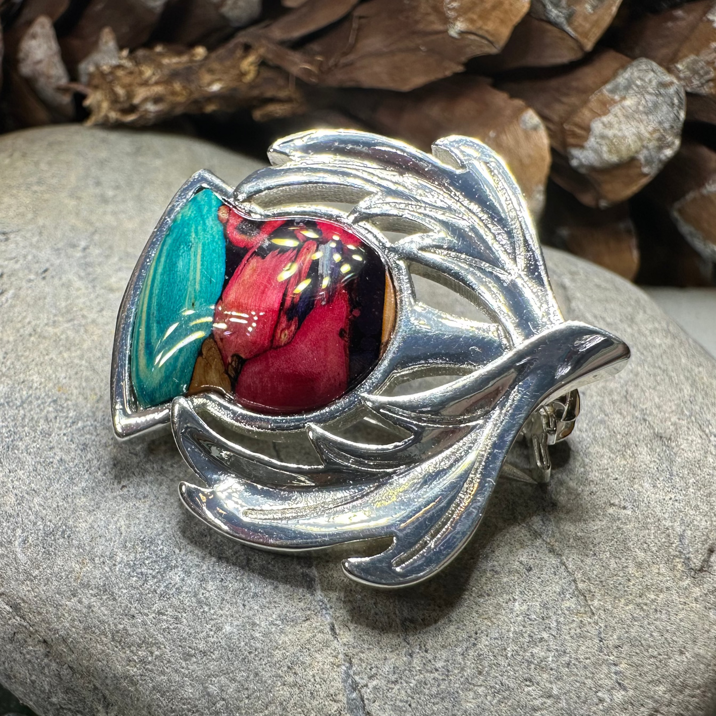 Scotland Heathergems Thistle Brooch — view 6