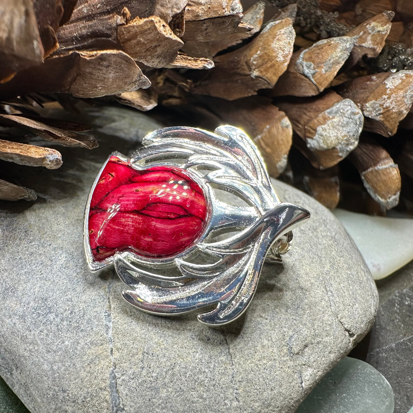 Scotland Heathergems Thistle Brooch — view 13