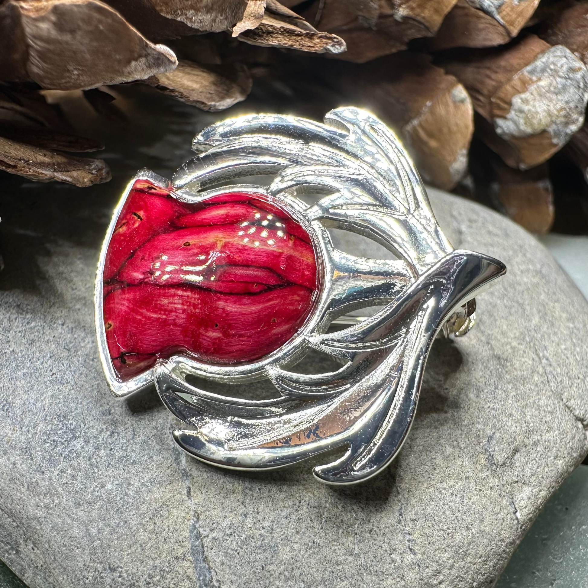 Scotland Heathergems Thistle Brooch — view 3