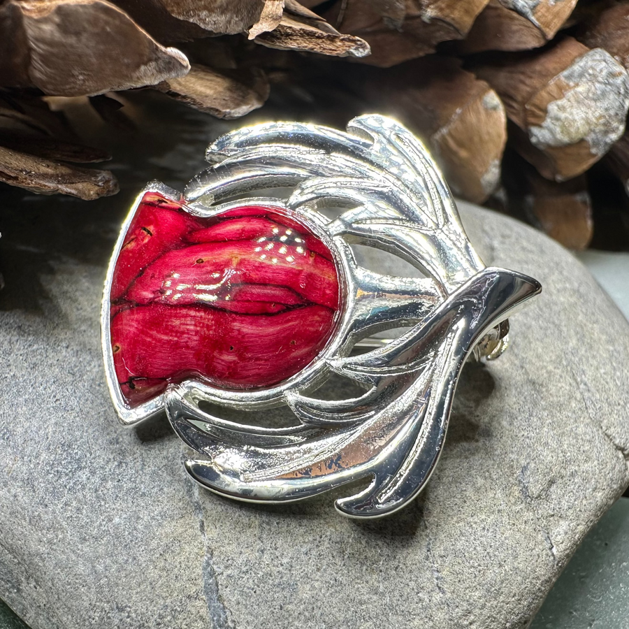 Scotland Heathergems Thistle Brooch