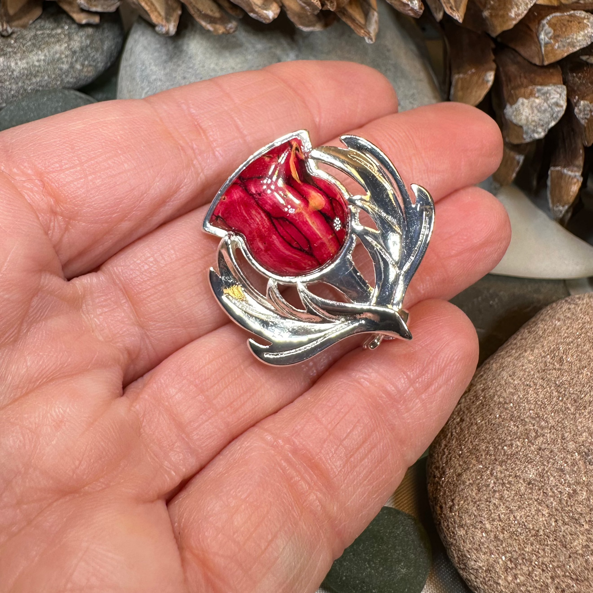 Scotland Heathergems Thistle Brooch — view 7