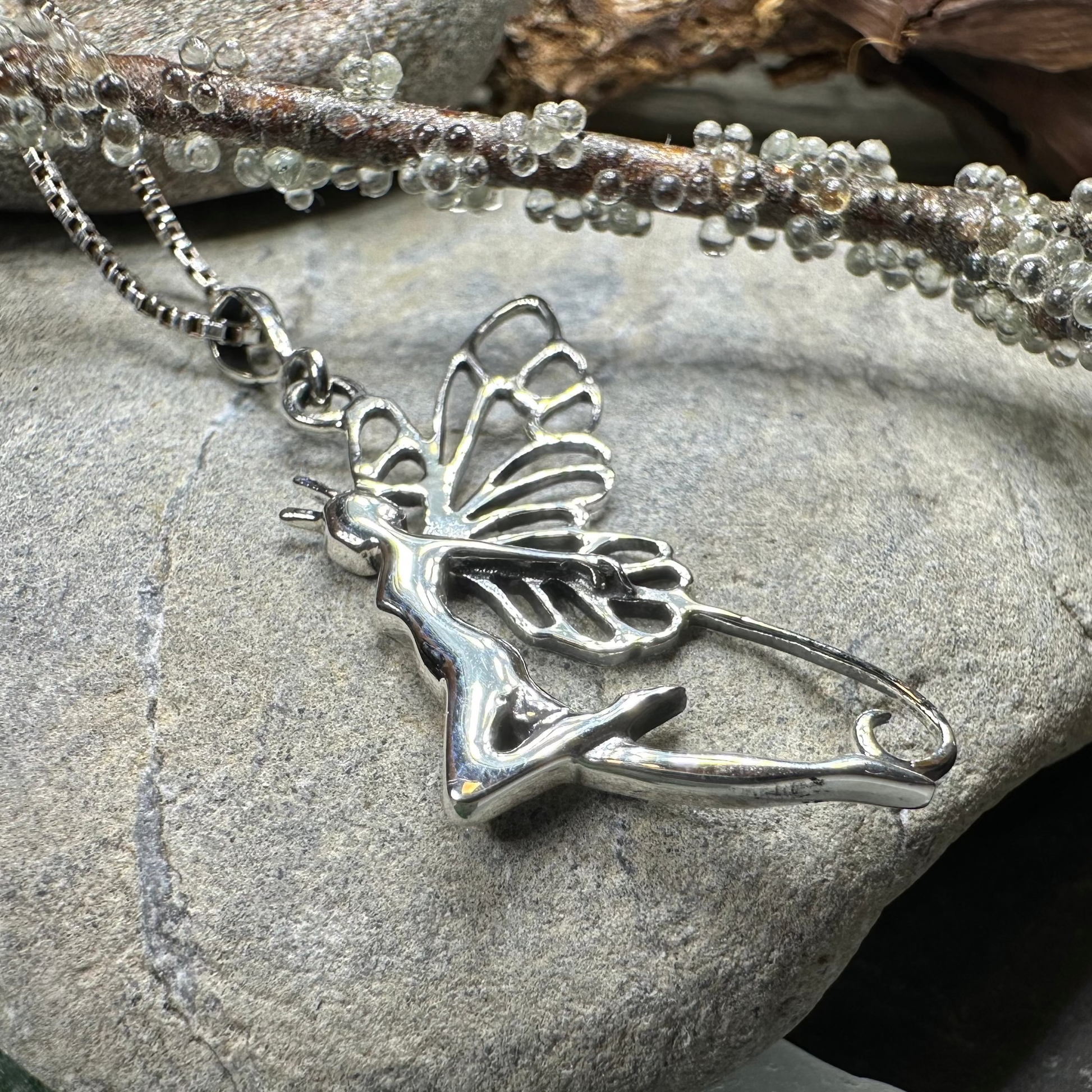 Celtic Meadow Fairy Necklace in sterling silver