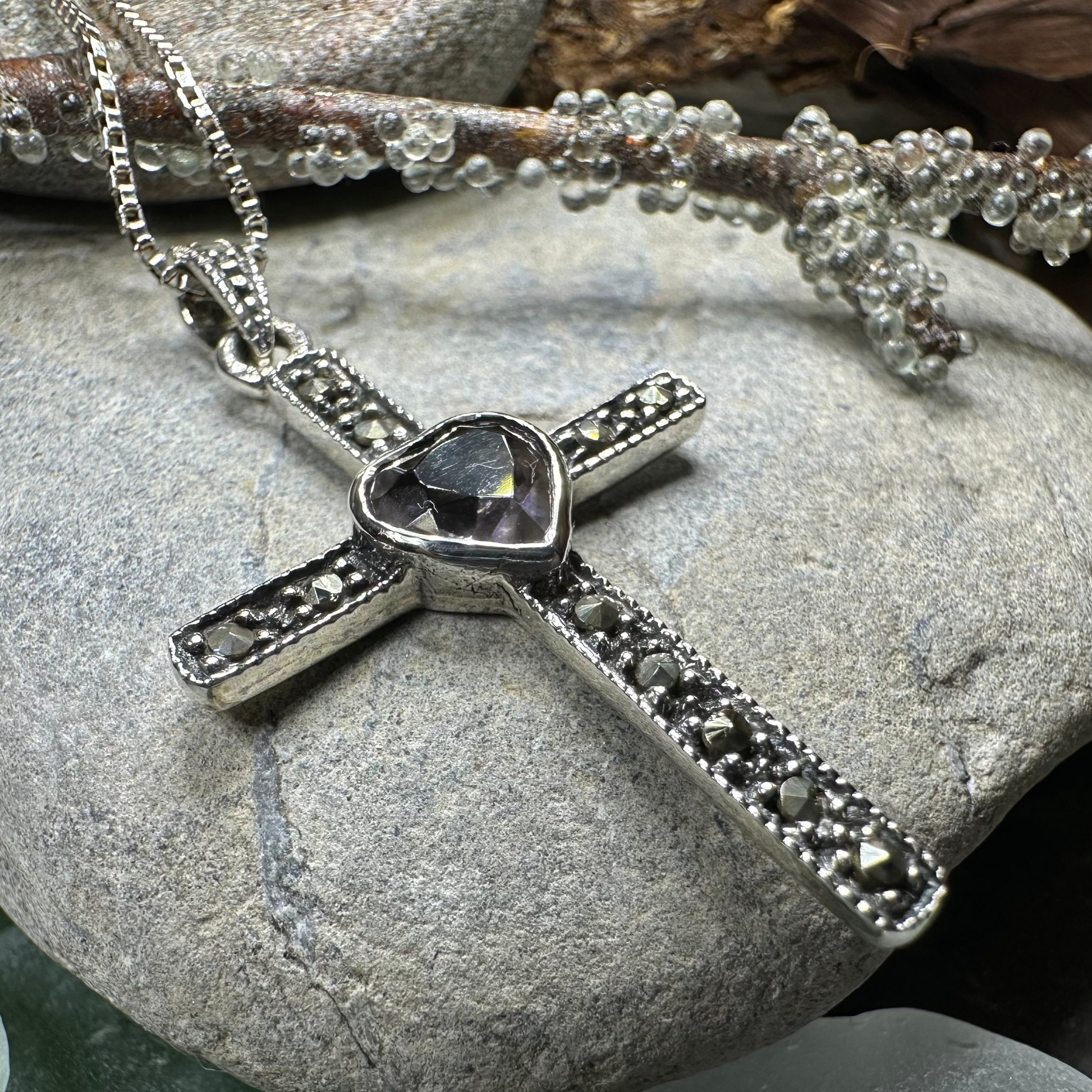 Marcasite Celtic Cross Necklace — view 9