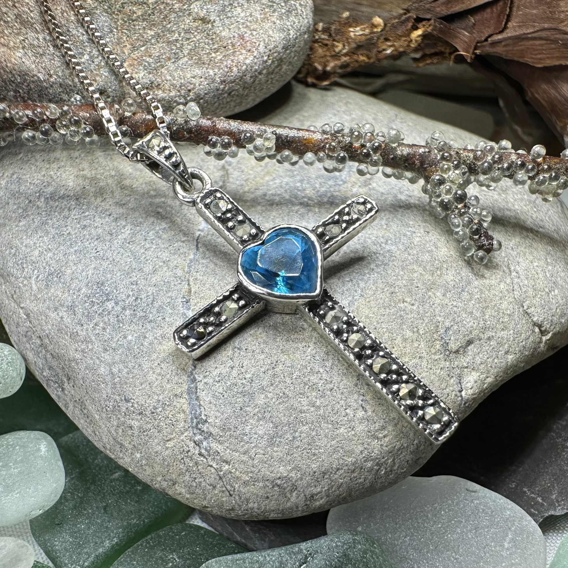 Marcasite Celtic Cross Necklace — view 7