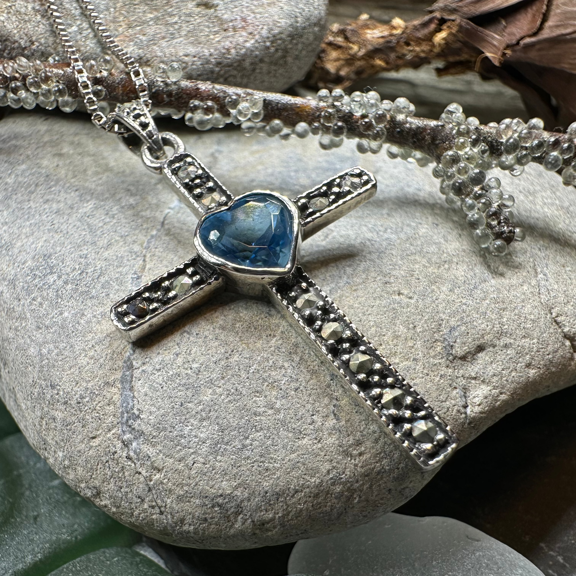 Marcasite Celtic Cross Necklace — view 3