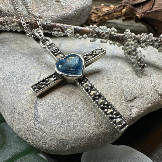 Marcasite Celtic Cross Necklace — view 3