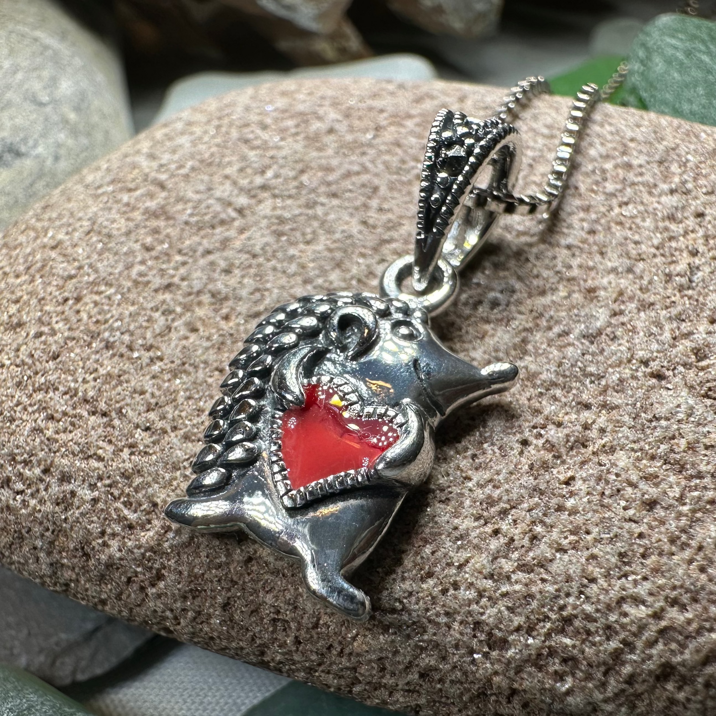 Hugs Hedgehog Necklace in Sterling Silver