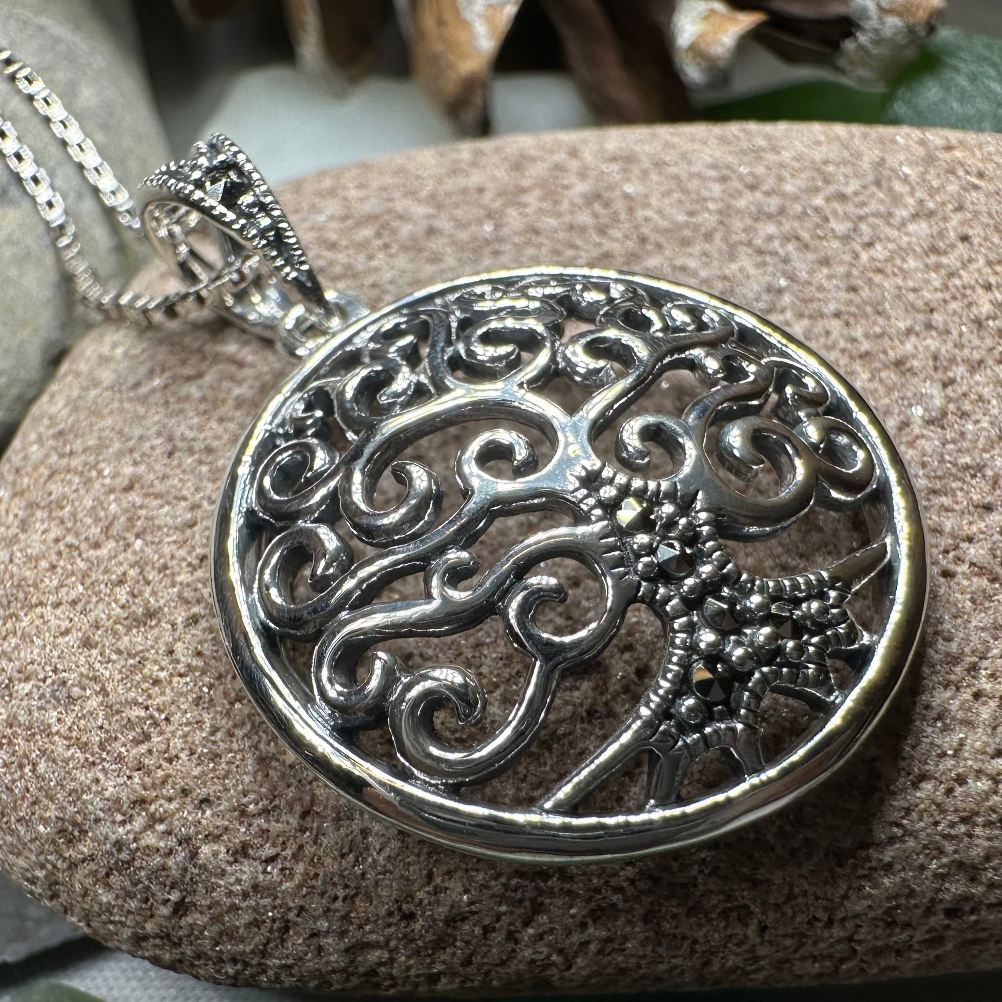 Sterling Silver Rings POPLYKE Tree Of Life Necklace For Women