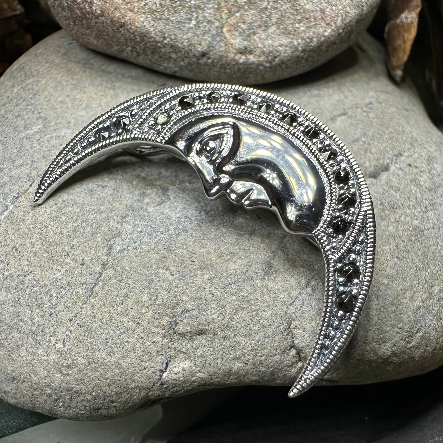 Midnight Goddess Moon Brooch — view 5