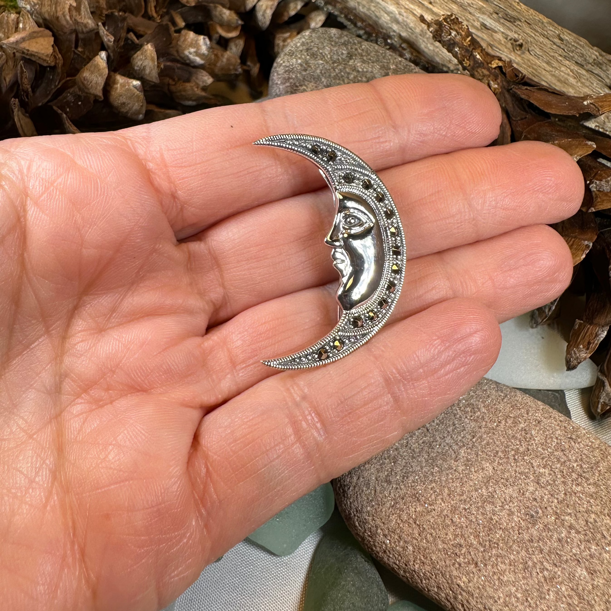 Midnight Goddess Moon Brooch — view 4
