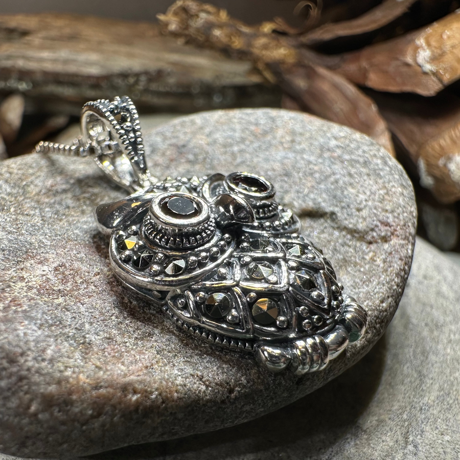 Halloway Marcasite Owl Necklace