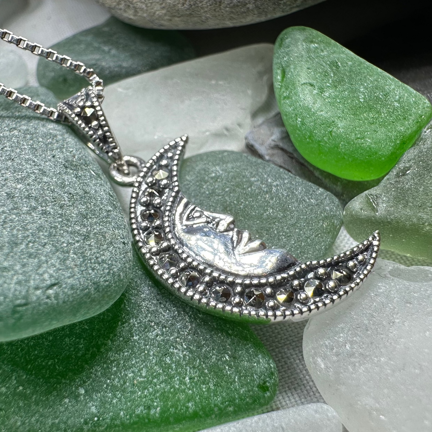 Marcasite Moon Dreamer Necklace