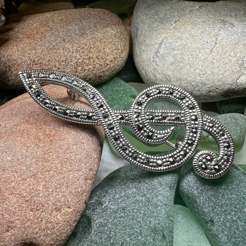 Load image into Gallery viewer, Prima Donna Music Note Brooch
