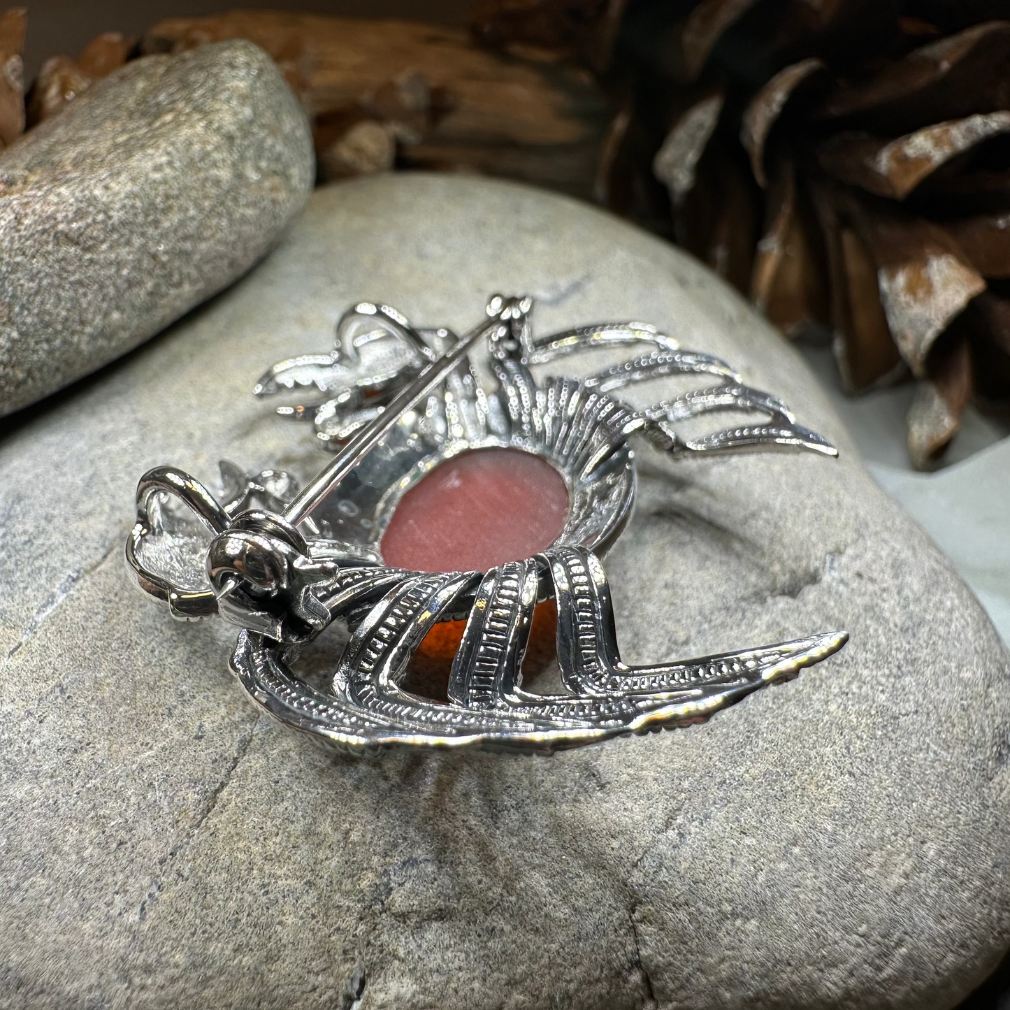 Carnelian Crab Brooch