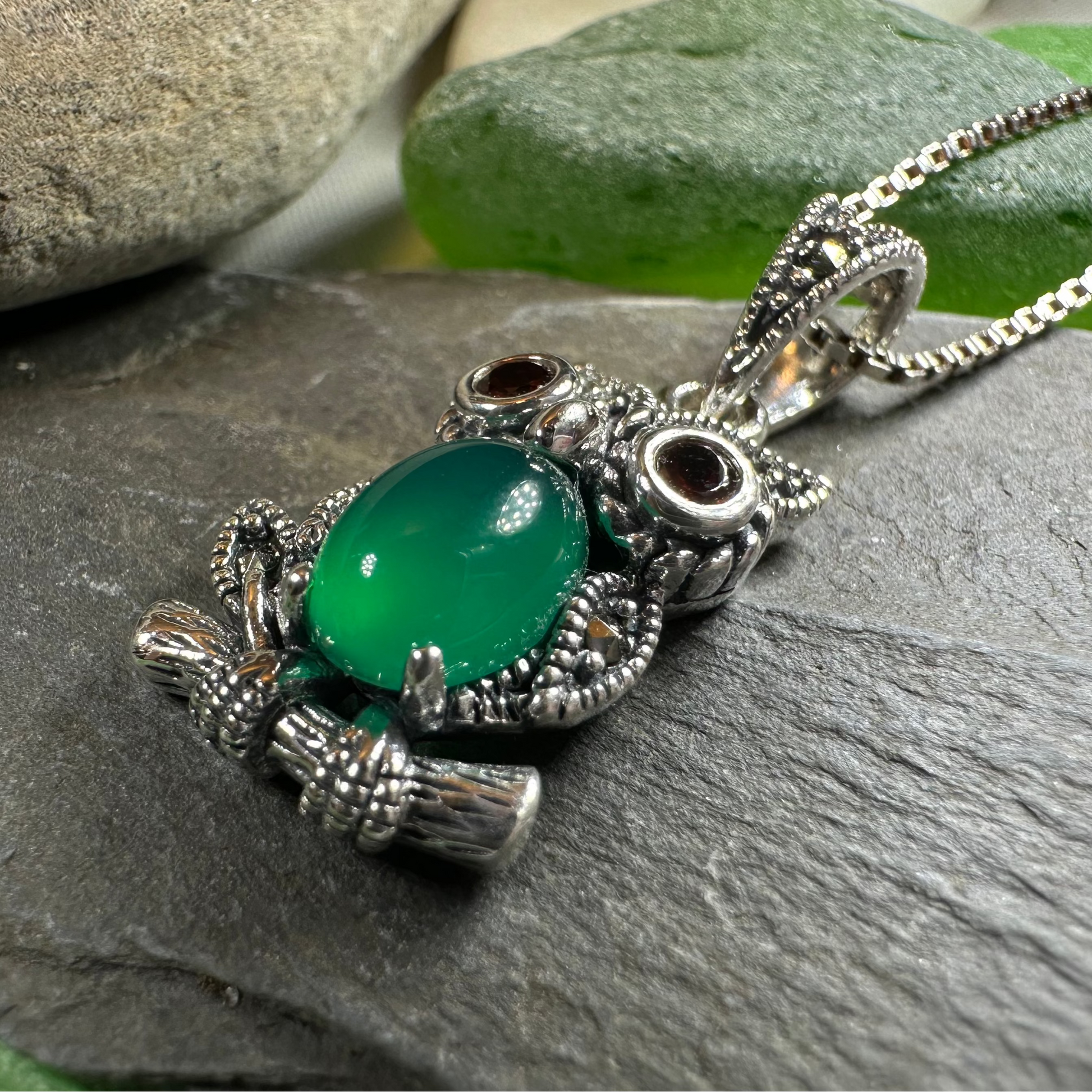 Emerald Aura Owl Necklace — view 6