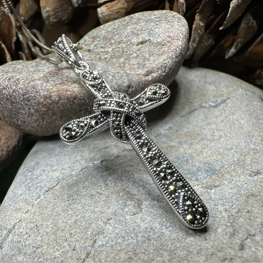 Brenna Marcasite Cross Necklace