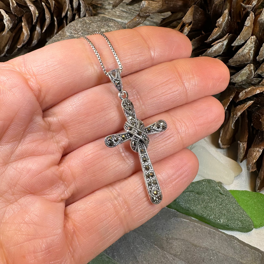 Brenna Marcasite Cross Necklace