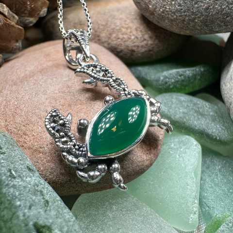 Load image into Gallery viewer, Green Seas Crab Necklace
