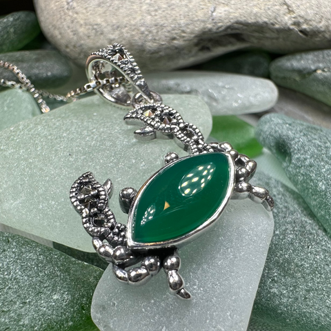 Load image into Gallery viewer, Green Seas Crab Necklace
