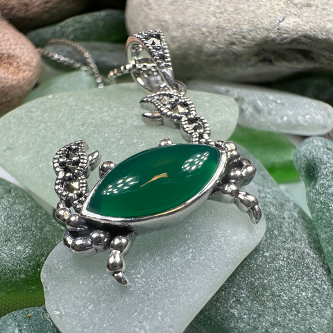 Load image into Gallery viewer, Green Seas Crab Necklace
