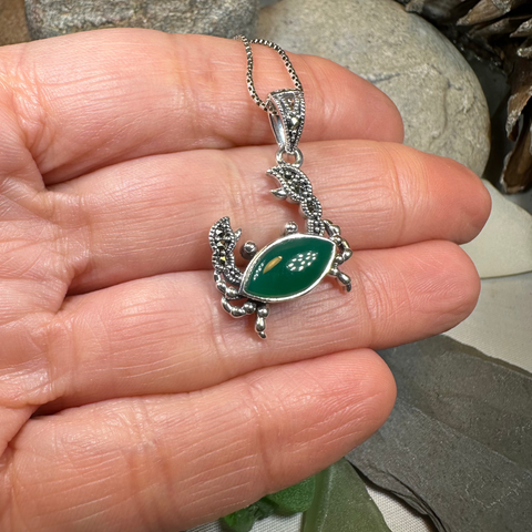 Load image into Gallery viewer, Green Seas Crab Necklace
