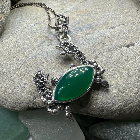 Load image into Gallery viewer, Green Seas Crab Necklace
