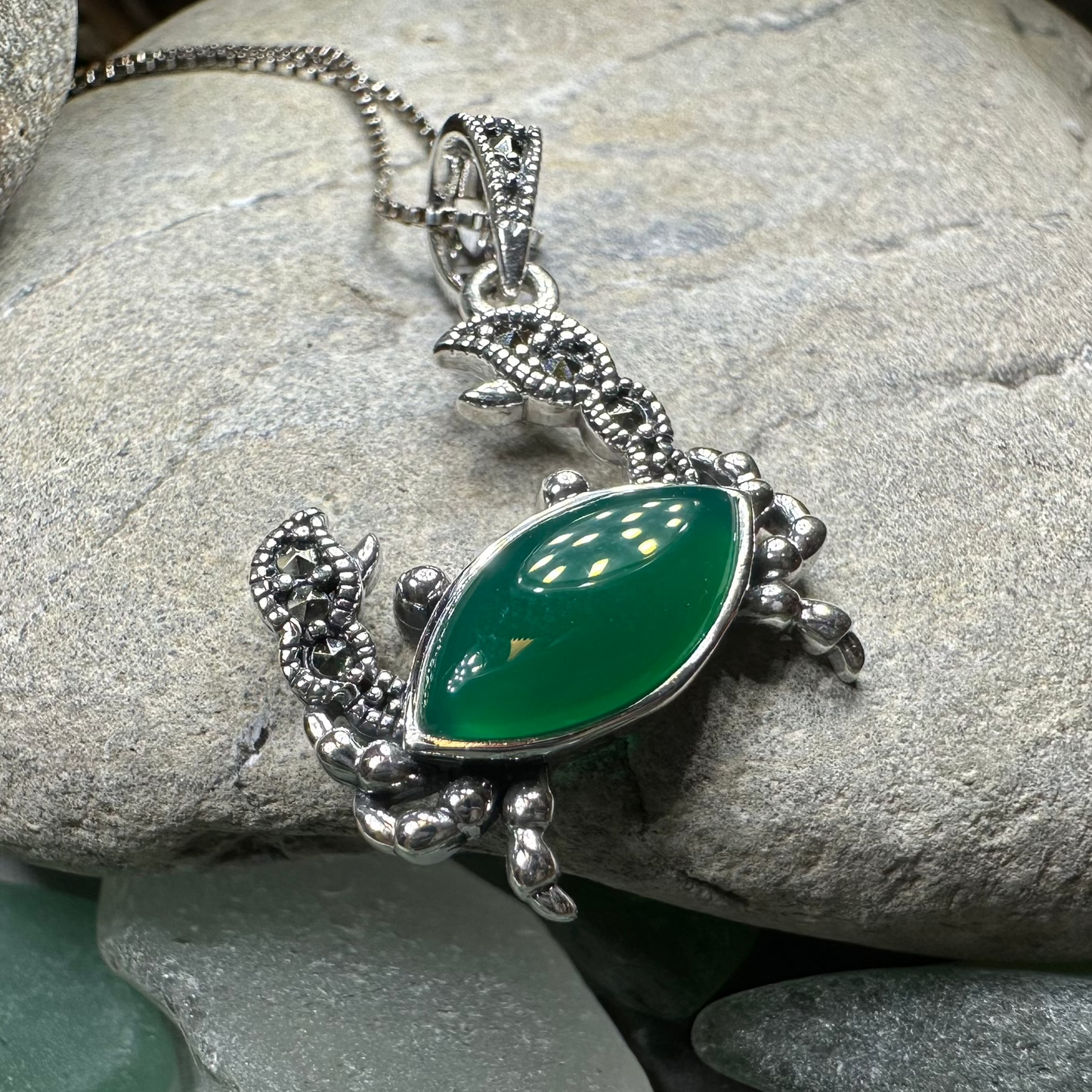 Green Seas Crab Necklace