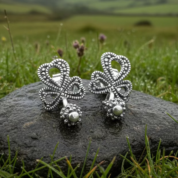 Connemara Shamrock Post Earrings for Women