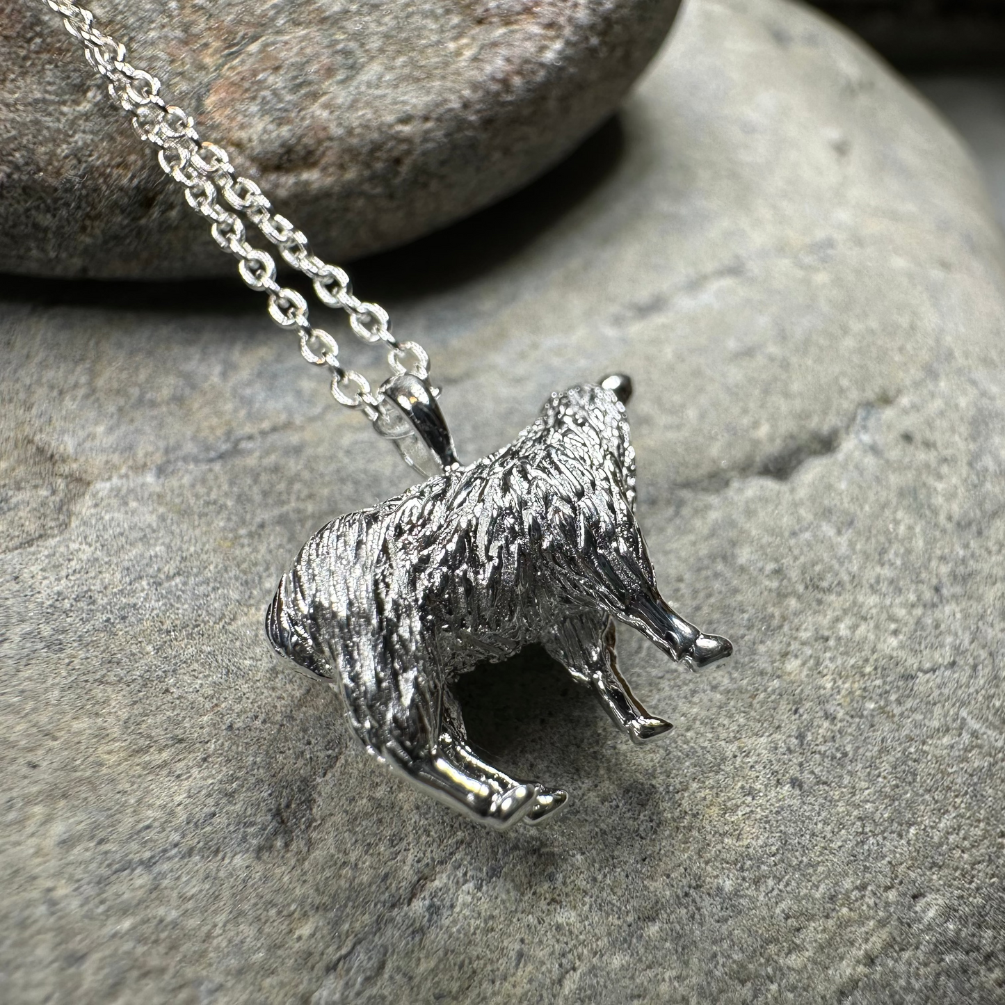 Realistic Sheep Necklace in Sterling Silver — view 7