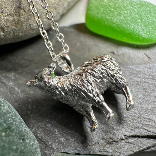 Realistic Sheep Necklace in Sterling Silver