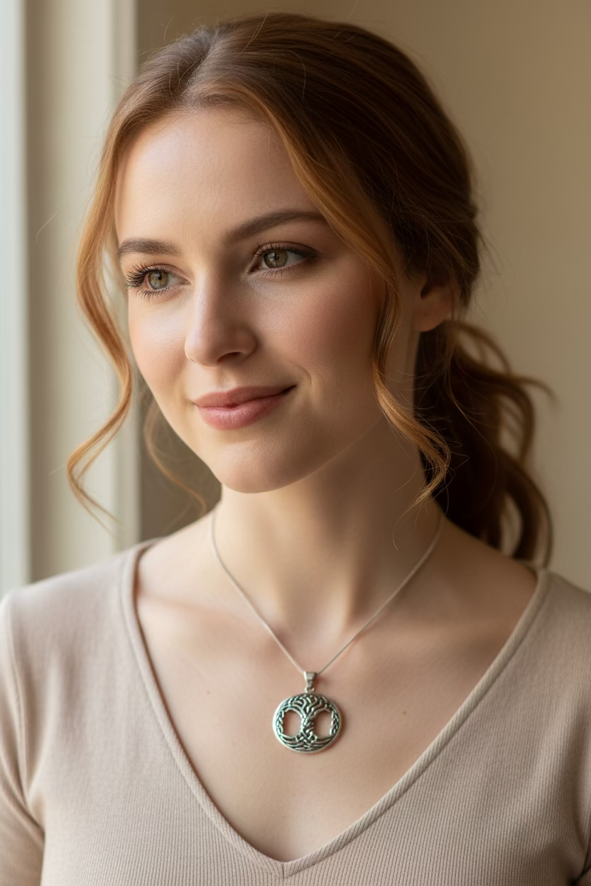 Aubrey Tree of Life Necklace in Sterling Silver — view 3