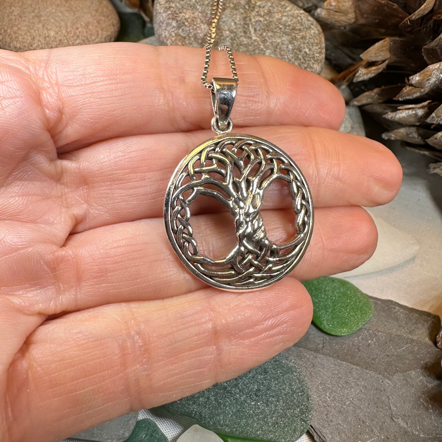 Aubrey Tree of Life Necklace in Sterling Silver — view 5