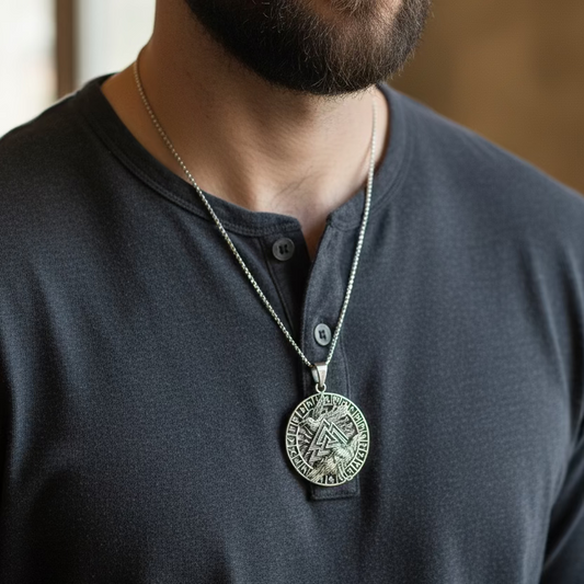 Skorr Viking Raven Necklace in Sterling Silver — view 7
