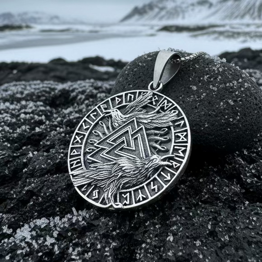 Skorr Viking Raven Necklace in Sterling Silver