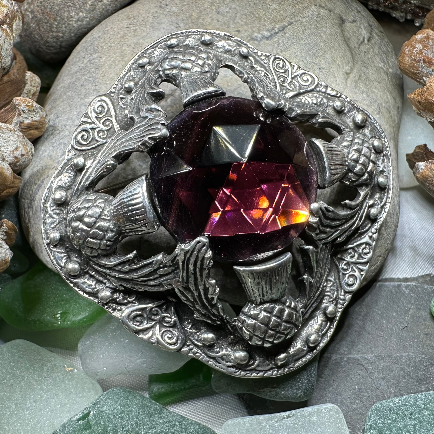 Royal Scottish Thistle Brooch - Handmade in Scotland