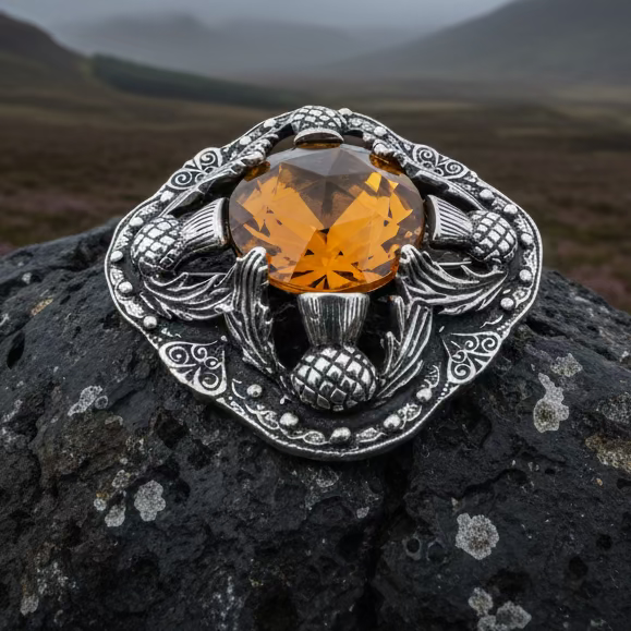 Royal Scottish Thistle Brooch - Handmade in Scotland
