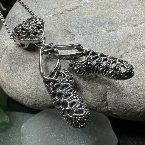Load image into Gallery viewer, Marcasite Ghillies Irish Dance Necklace
