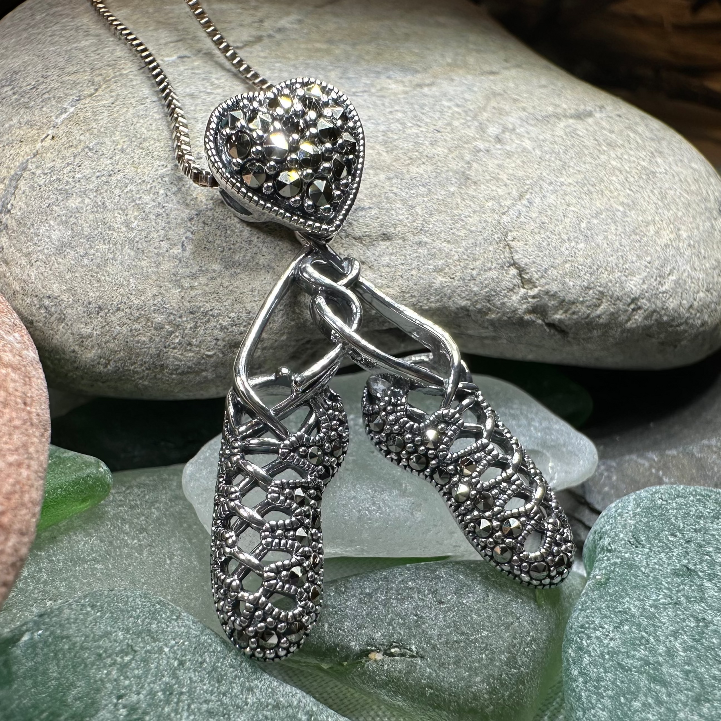 Marcasite Ghillies Irish Dance Necklace