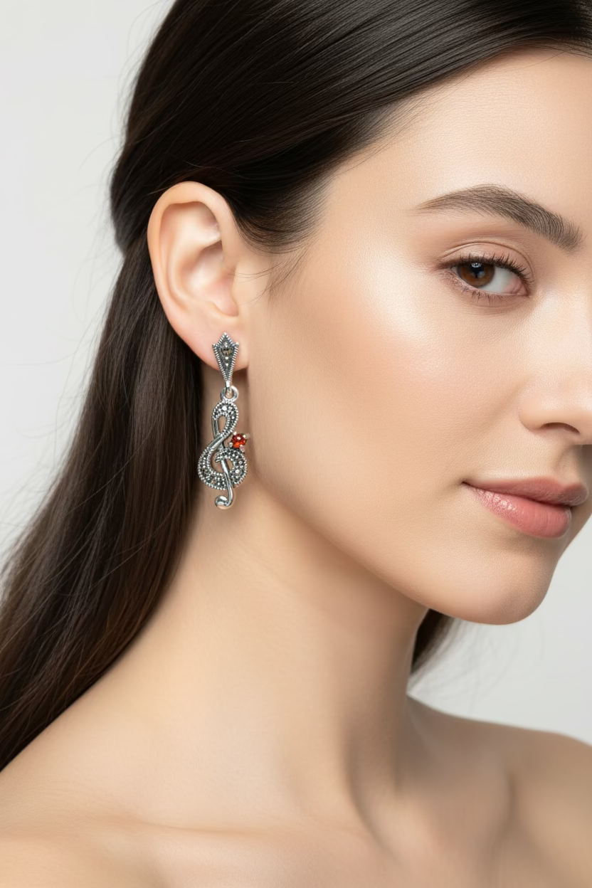 Rhapsody Music Note Earrings — view 2