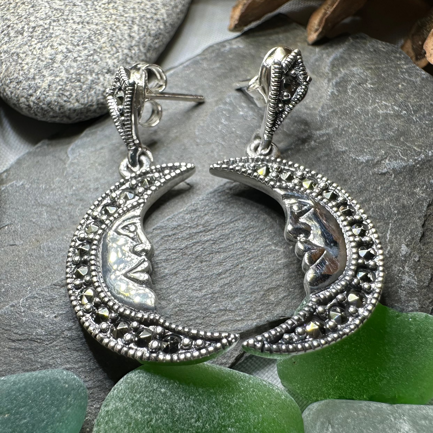 Midnight Goddess Moon Earrings