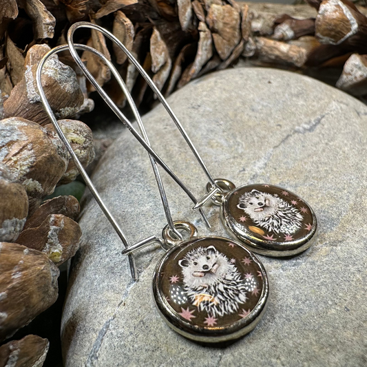 Blissful Hedgehog Art Earrings