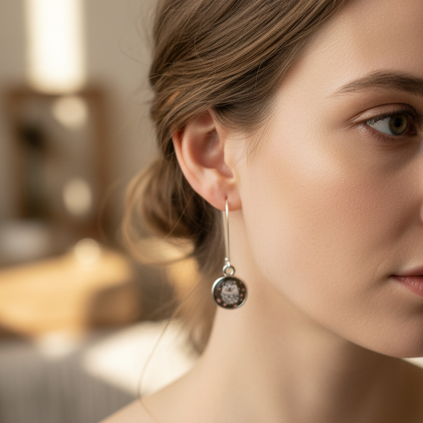 Blissful Hedgehog Art Earrings - Handmade in the U.S.A