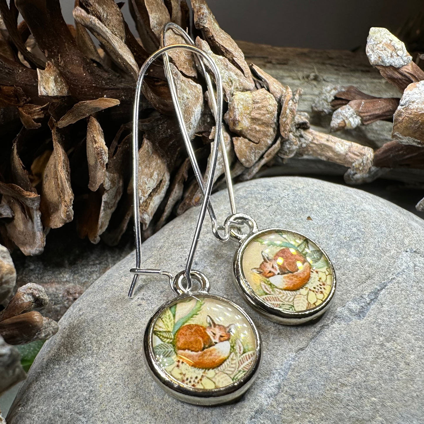Autumn Nap Fox Earrings — view 6