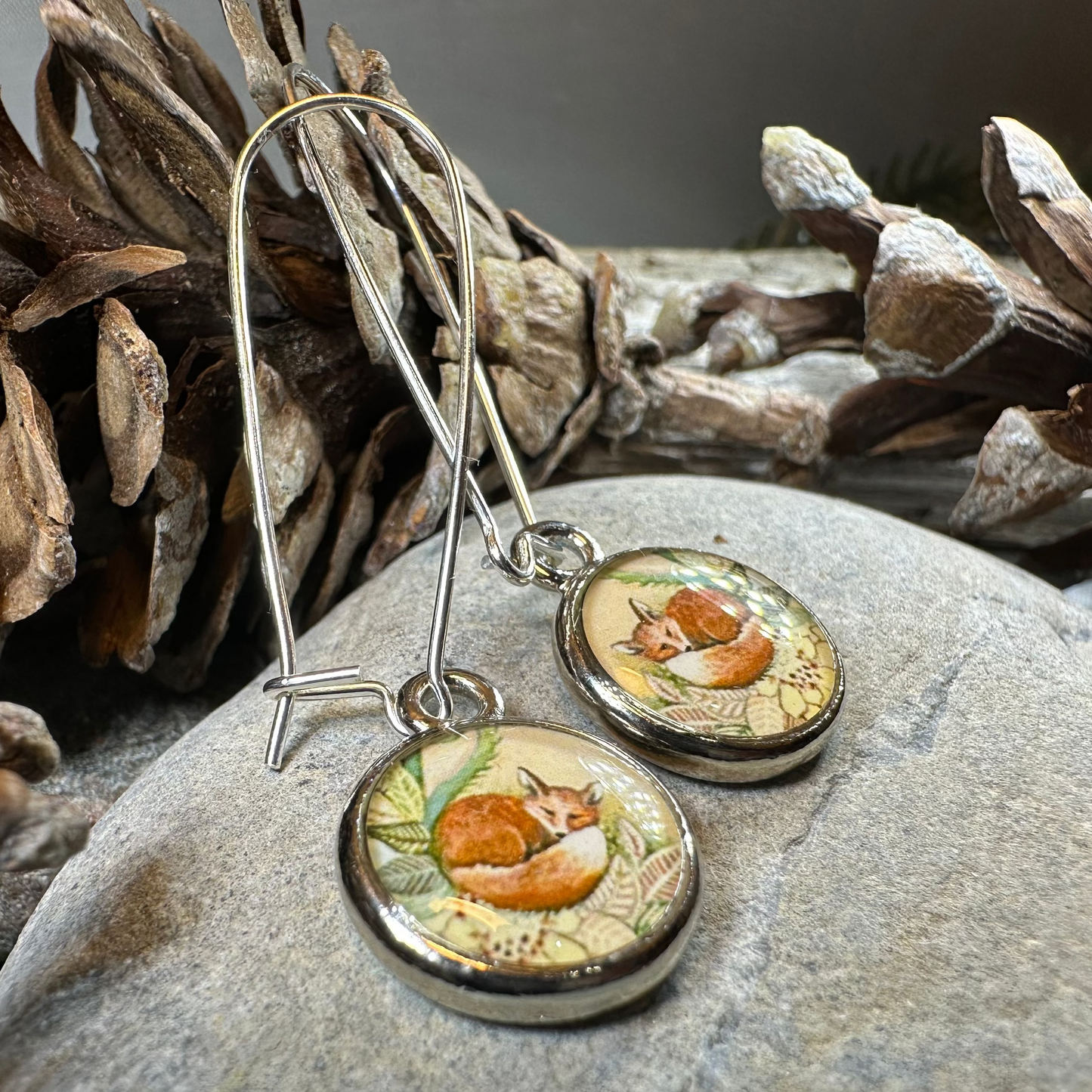 Autumn Nap Fox Earrings — view 4