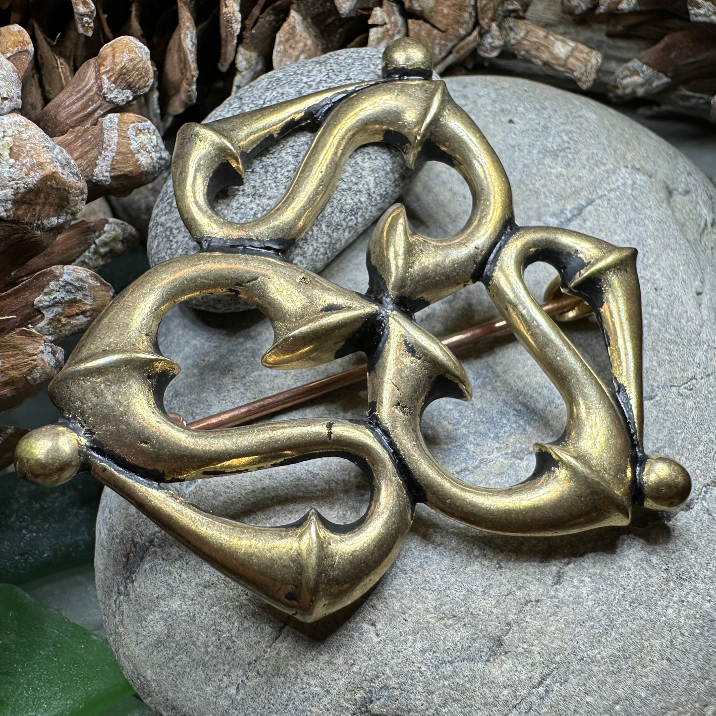 Bronze Roman Triquetra Brooch - Bronze Historical Reproduction Pin