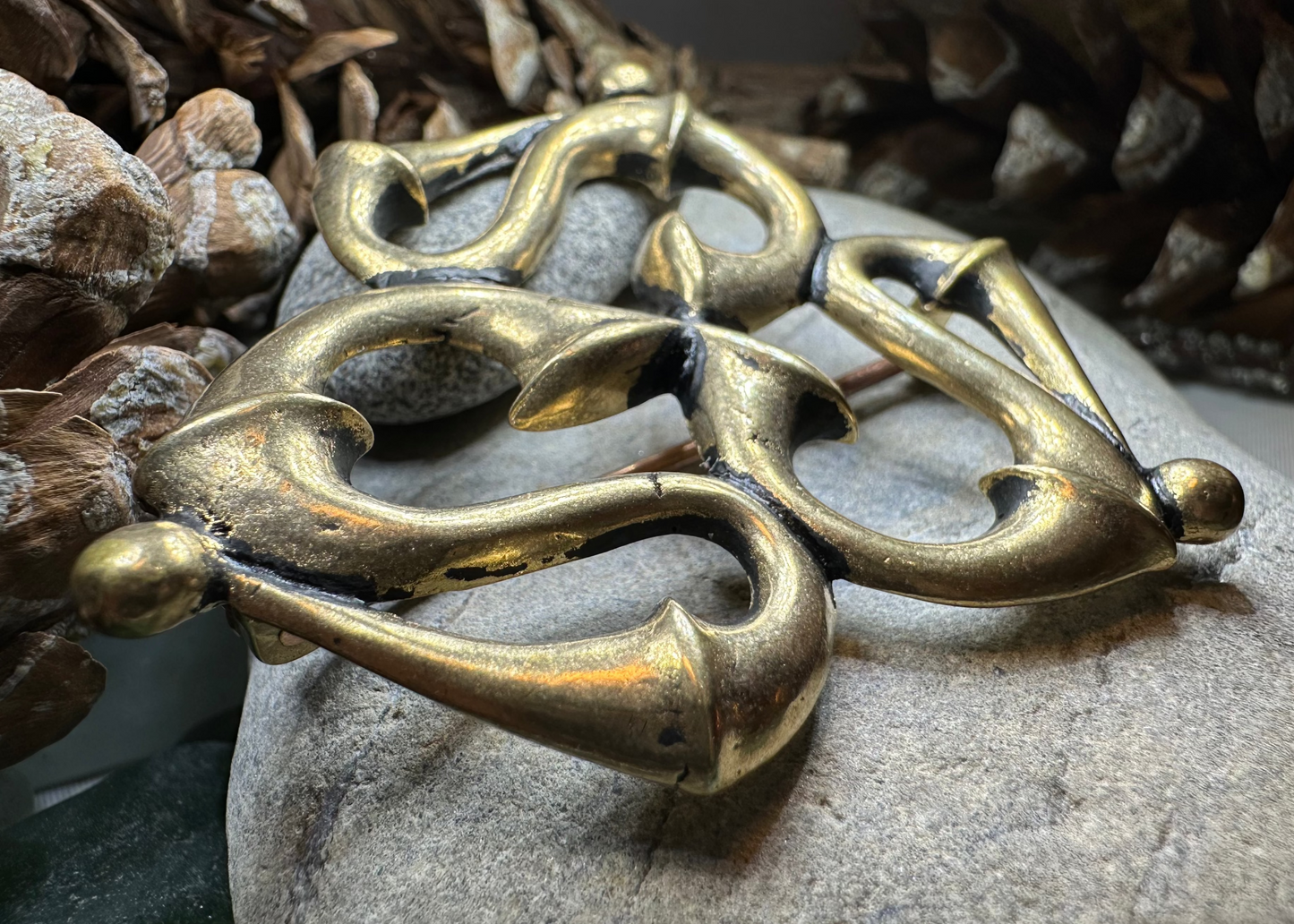Bronze Roman Triquetra Brooch - Bronze Historical Reproduction Pin