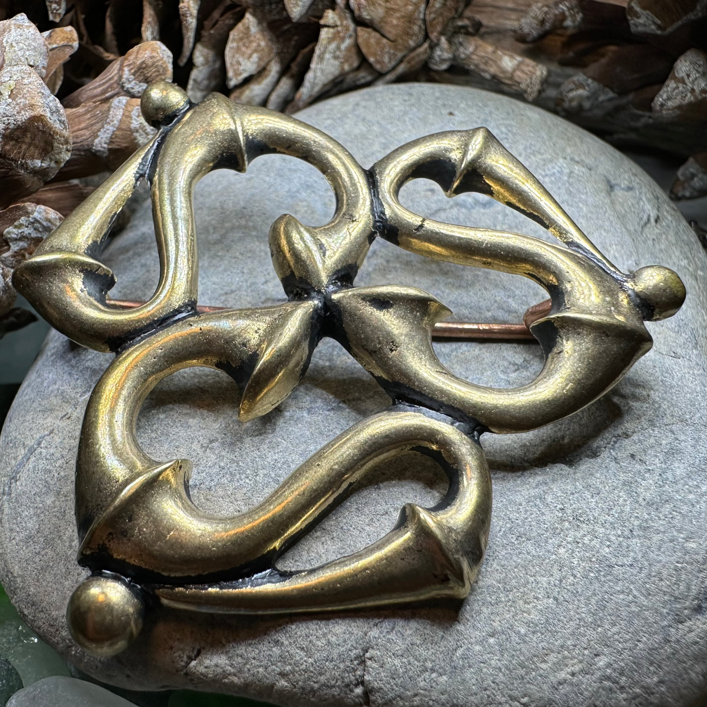 Bronze Roman Triquetra Brooch - Bronze Historical Reproduction Pin